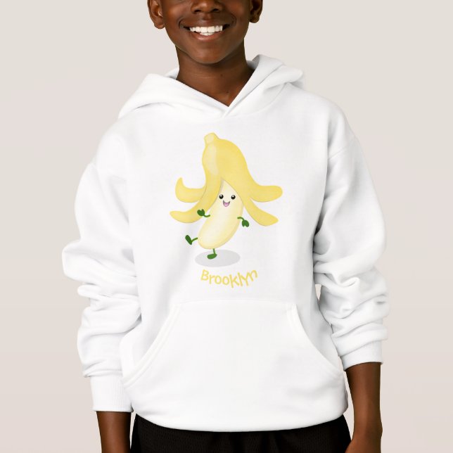 Cute kawaii banana cartoon hoodie (Front)