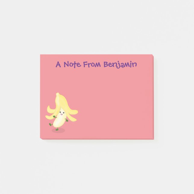 Cute kawaii banana cartoon illustration post-it notes (Front)