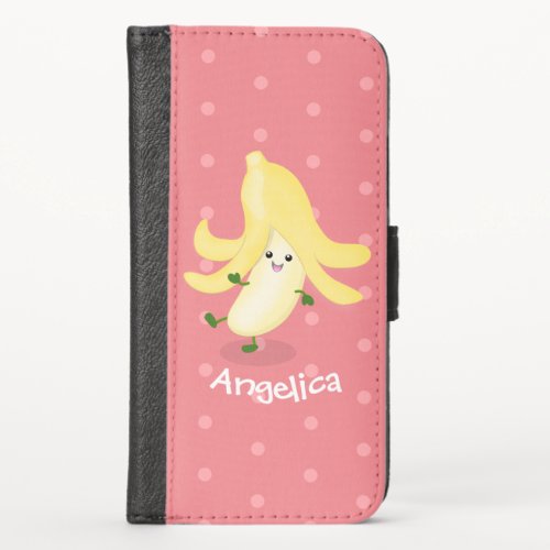 Cute kawaii banana cartoon iPhone x wallet case