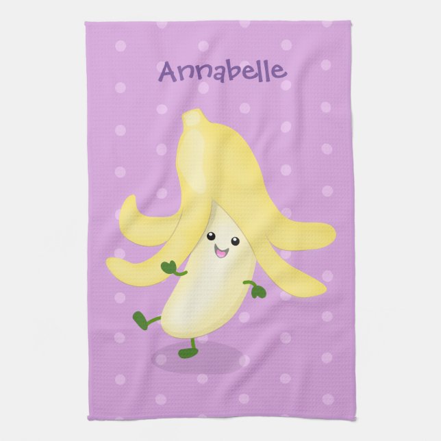 Cute kawaii banana cartoon kitchen towel (Vertical)