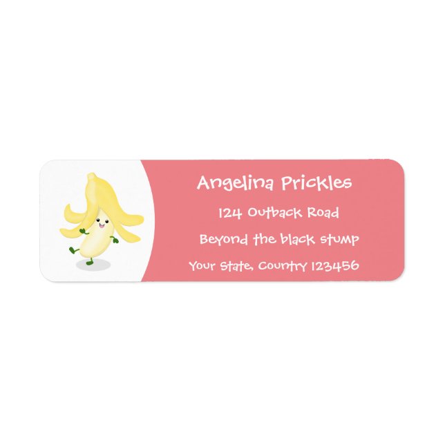 Cute kawaii banana cartoon label (Front)