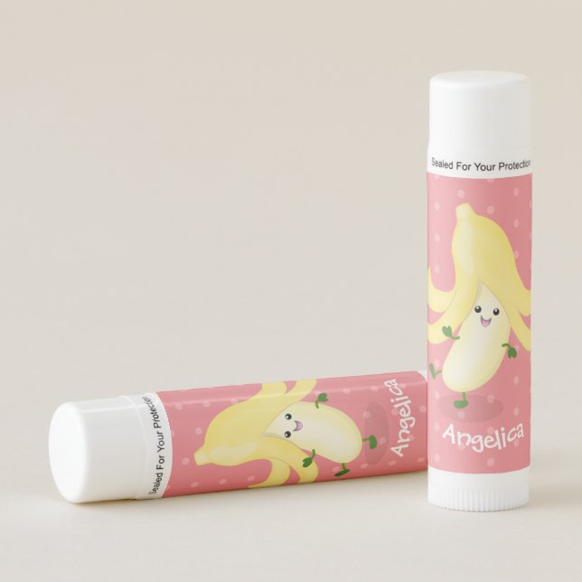 Cute kawaii banana cartoon lip balm (Front)