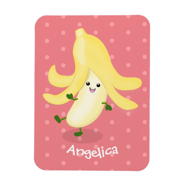 Cute kawaii banana cartoon magnet (Vertical)