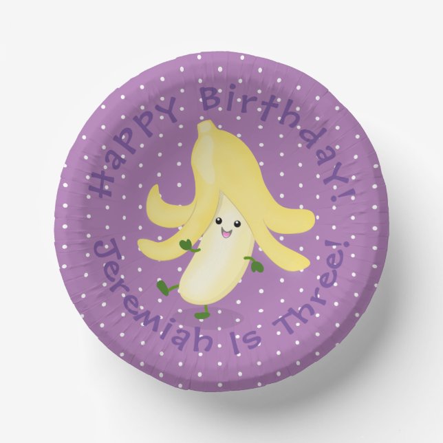 Cute kawaii banana cartoon paper bowls (Front)