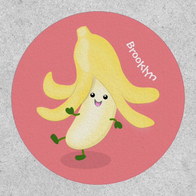 Cute kawaii banana cartoon patch (Front)