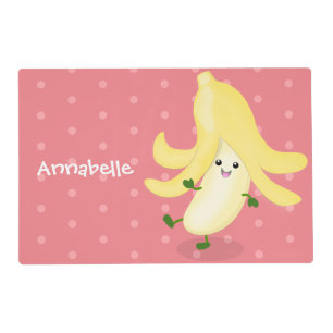 Cute kawaii banana cartoon placemat