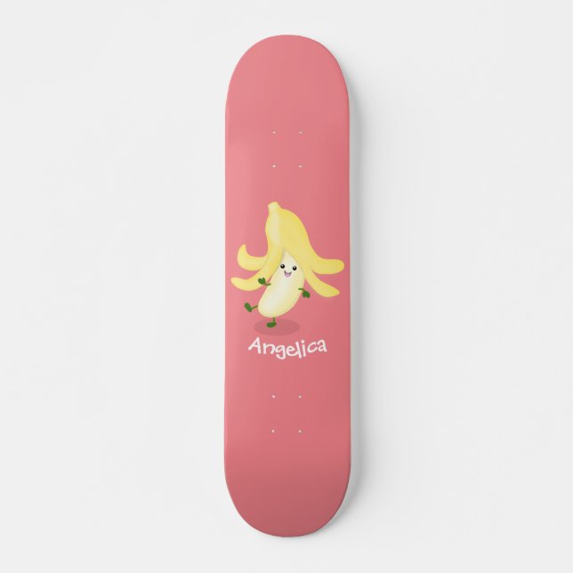 Cute kawaii banana cartoon skateboard (Front)