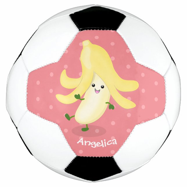 Cute kawaii banana cartoon soccer ball (Front)