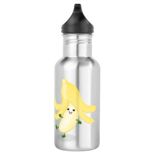Cute kawaii banana cartoon stainless steel water bottle