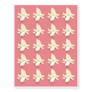Cute kawaii banana cartoon temporary tattoos