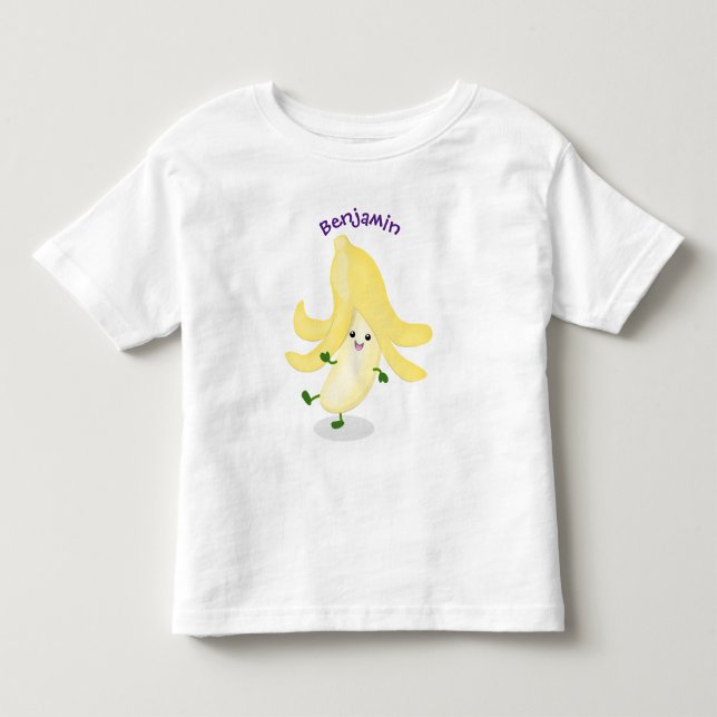 Cute kawaii banana cartoon toddler t-shirt (Front)