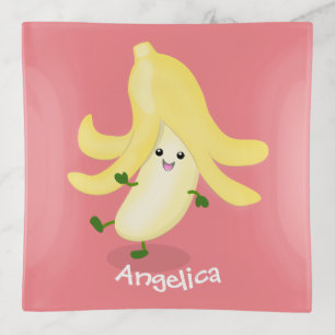 Cute kawaii banana cartoon trinket tray