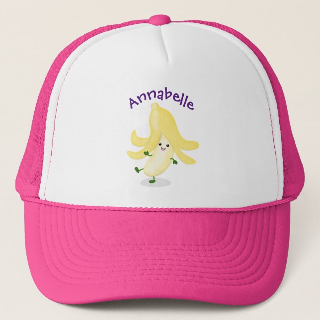 Cute kawaii banana cartoon trucker hat (Front)
