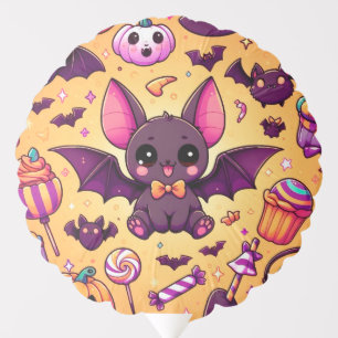 Cute kawaii bat candy halloween balloon