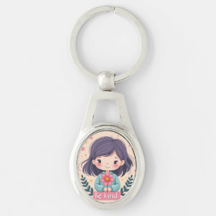 Cute Kawaii "Be Kind" Illustration Keychain