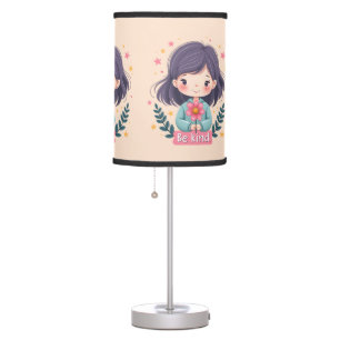 Cute Kawaii "Be Kind" Illustration Table Lamp