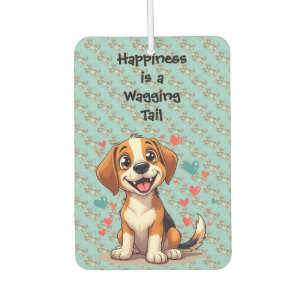 Cute Kawaii Beagle with Hearts Playful Dog Air Freshener