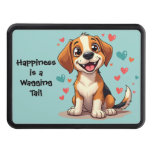 Cute Kawaii Beagle with Hearts Playful Dog Hitch Cover