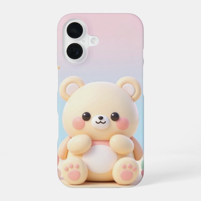 Cute kawaii bear design iPhone case (Back)