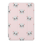 Cute Kawaii Bear Face Pattern on Pastel Pink iPad Mini Cover