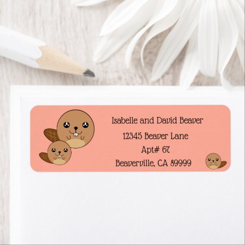 Cute Kawaii Beaver Animal Return Address Label