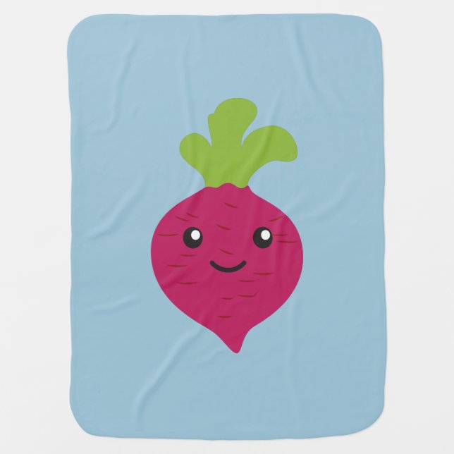 Cute Kawaii Beet Baby Blanket (Front)