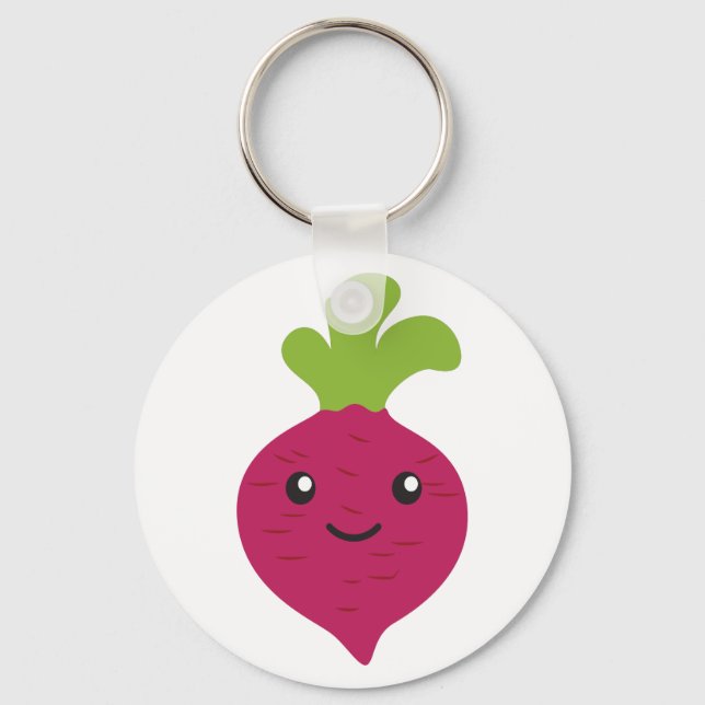 Cute Kawaii Beet Keychain (Front)