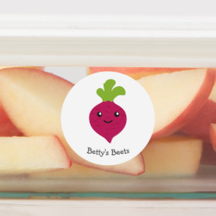 Cute Kawaii Beet Label with Customizable Name