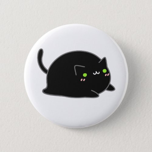 Cute Kawaii Black Cat Button