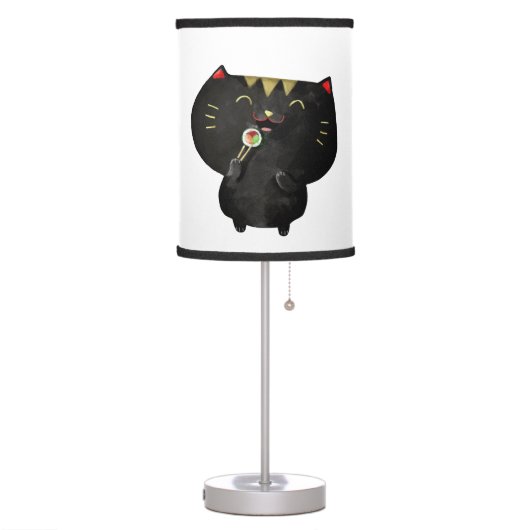 Cute Kawaii Black Sushi Cat Table Lamp (Left)