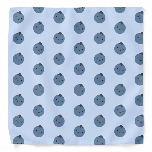 Cute Kawaii Blueberry Bandana (Front)