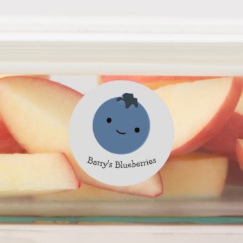 Cute Kawaii Blueberry Label With Customizable Name by Egg_Tooth at Zazzle