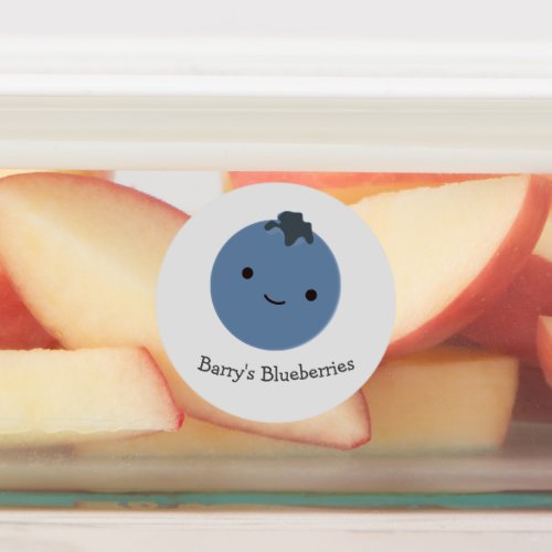 Cute Kawaii Blueberry Label with Customizable Name