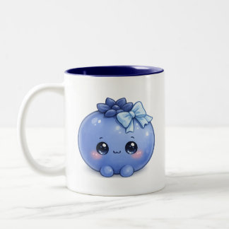 Cute Kawaii Blueberry Mug | Adorable Fruit Coffee