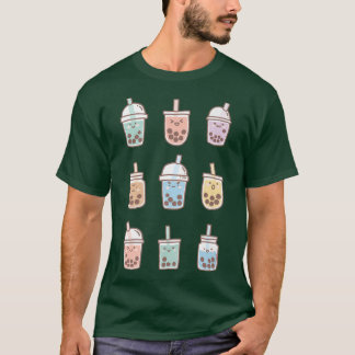 Cute Kawaii Boba Anime Bubble Tea Pastel  799 T-Shirt