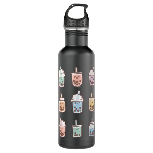 Cute Kawaii Boba Anime Bubble Tea Pastel  Stainless Steel Water Bottle