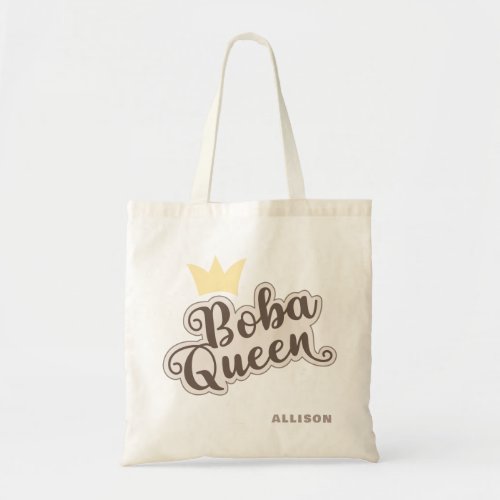 Cute Kawaii Boba Bubble Tea Personalized Tote Bag