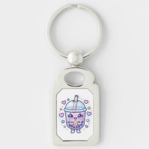 Cute Kawaii Boba Milk Tea Chibi Character Keychain