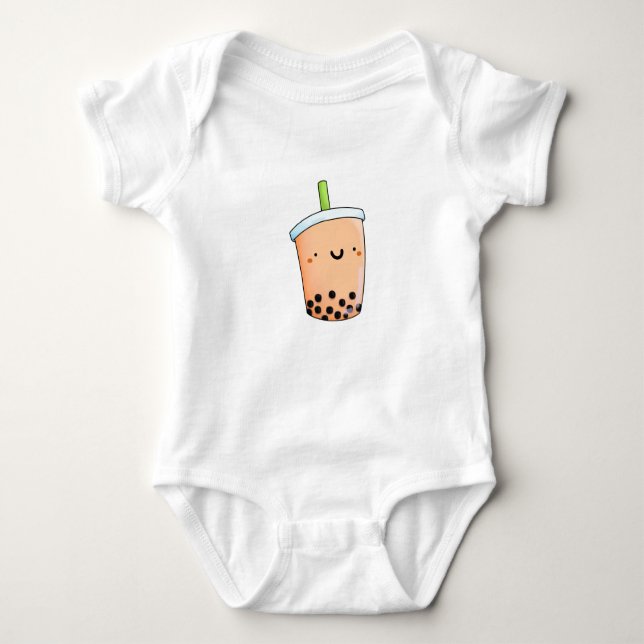 Cute Kawaii Boba Tea Baby Bodysuit (Front)