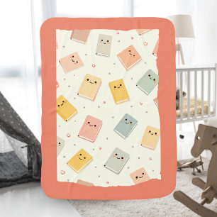 Cute Kawaii Books Baby Blanket