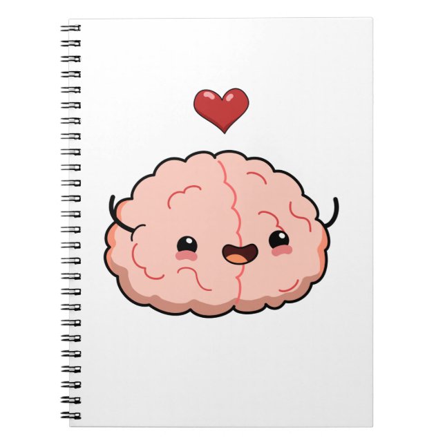 Cute Kawaii Brain Notebook (Front)