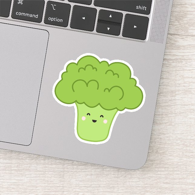 Cute kawaii broccoli cartoon character sticker (Detail)