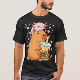 Cute Kawaii Bubble Tea Axolotl T-Shirt