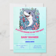 Cute Kawaii Bubble Tea Shark Baby Shower