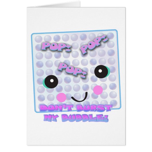 Cute Kawaii Bubble Wrap Cards (Front)