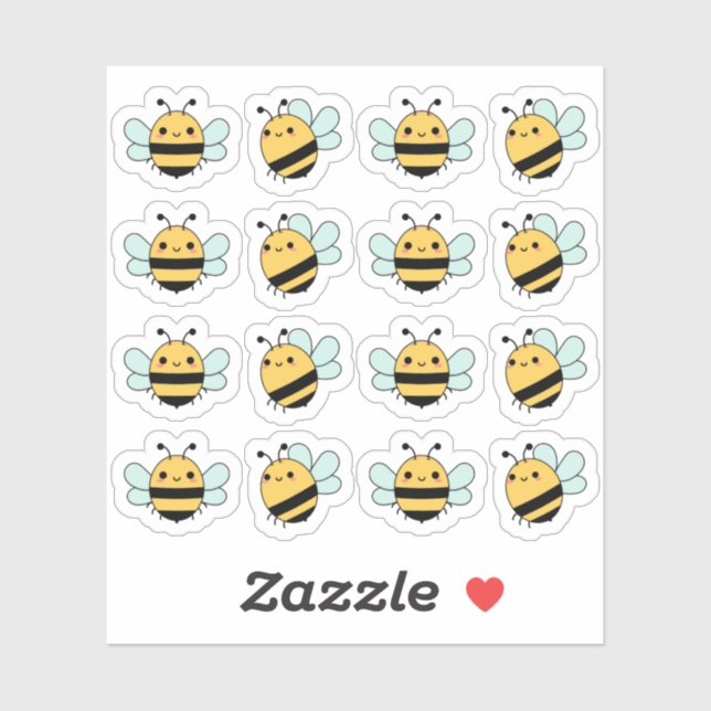 Cute Kawaii Bumble Bee Bujo Planner  Sticker (Sheet)