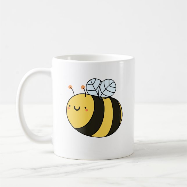 Cute Kawaii Bumble Bee Coffee Mug (Left)