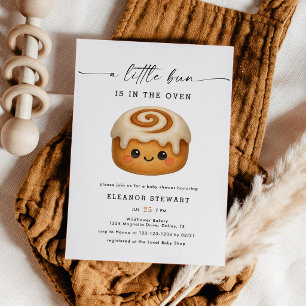 Cute Kawaii Bun in the Oven Baking Baby Shower Invitation