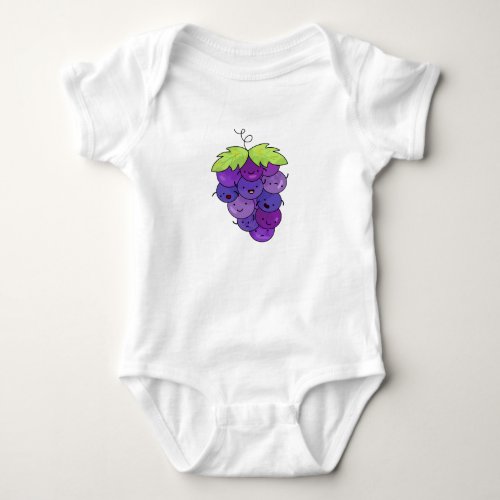 Cute Kawaii Bunch Of Grapes Baby Bodysuit