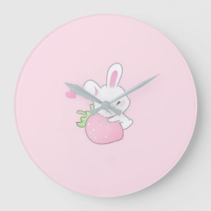 Cute Kawaii Bunny clock - Pastel Pink